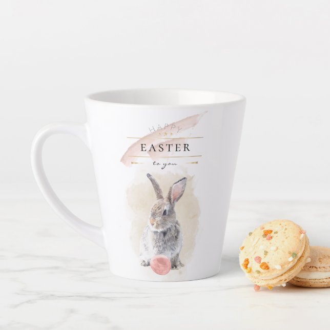Caneca De Café Latte Coelho de Páscoa Elegante | Feliz Páscoa Arte em A (In Situ)