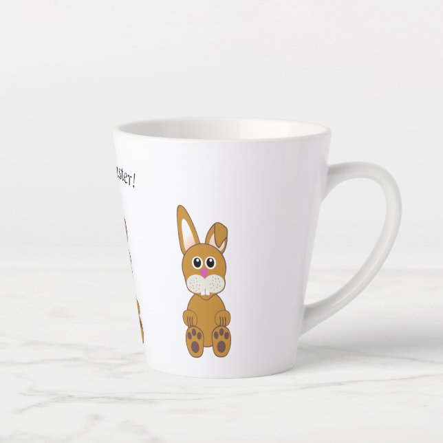 Caneca De Café Latte Coelhos de Páscoa (Direita)