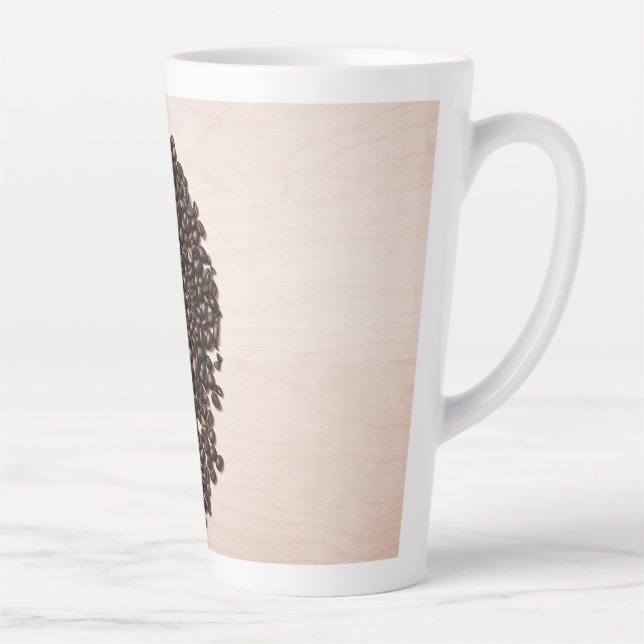 Caneca De Café Latte Coffee Bean Heart Latte Mug (Direita)