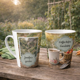 Caneca De Café Latte Coffee before gardening morning garden photo