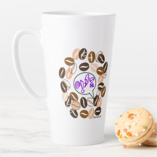 Caneca De Café Latte COFFEE & CUSSIN' por Jeff Willis Art