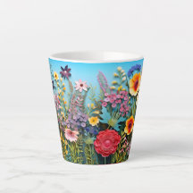 "Coffee Mug De Café De Flor Selvagem - Céu Azul Br