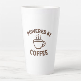 Caneca De Café Latte Coffee Mug - Design "Powered by Coffee"