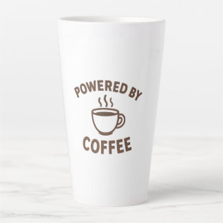 Caneca De Café Latte Coffee Mug - Design "Powered by Coffee"