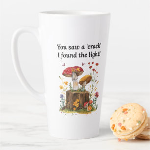 Caneca De Café Latte Cogumelo & Flor Silvestre, Inspirador Amante da Na