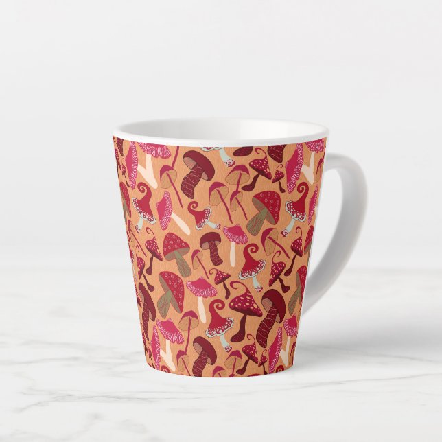 Caneca De Café Latte Cogumelos Cujos (Ângulo direito)