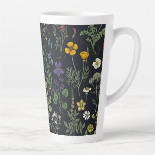Caneca De Café Latte Colagem de flores silvestres