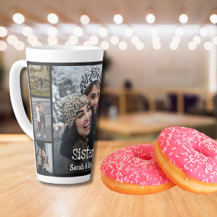 Caneca De Café Latte Colagem de Fotografias das Modernas Personalizadas