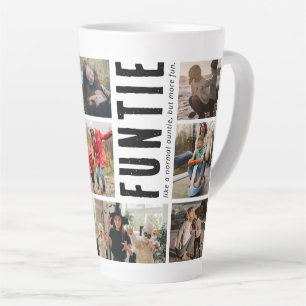 Caneca De Café Latte Colagem de Fotos da Funtie Auntie Latte Mug