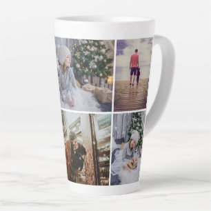 Caneca De Café Latte Colagem de Fotos de Natal Modern Family 6