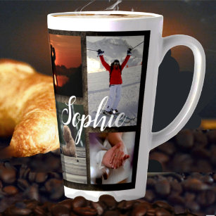 Caneca De Café Latte Colagem de Fotos Personalizada - Tall Latte Mug