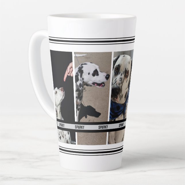 Caneca De Café Latte Colagem de Fotos Pet Personalizada para Telefone C (Ângulo esquerdo)