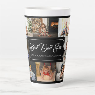 Caneca De Café Latte Colagem Personalizada de 8 Fotografias Melhor Garr