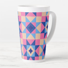 Caneca De Café Latte Colcha de Bloco de Estrela Moderna