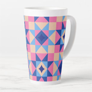 Caneca De Café Latte Colcha de Bloco de Estrela Moderna
