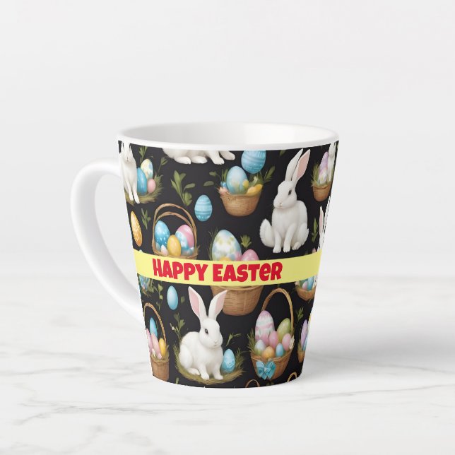 Caneca De Café Latte Coleção Boho Easter Bunny (Ângulo esquerdo)