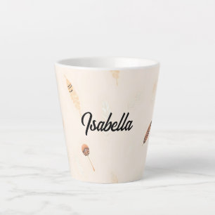 Caneca De Café Latte Coleção Boho Popular de Luxo Feathers