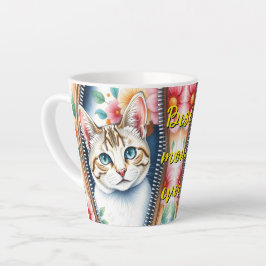 Caneca De Café Latte Coleção de Gatos de Lindas Tendências de Cobra Aqu