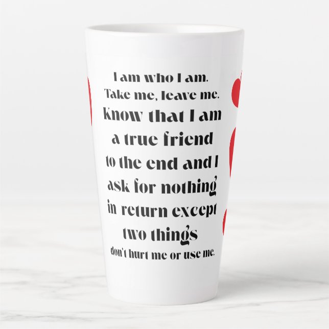 Caneca De Café Latte Coleção Eu Sou Quem Sou. (Frente)