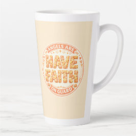 Caneca De Café Latte Coleção Fé Angelical