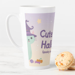 Caneca De Café Latte 🧡 ✨ Coleção “Halloween Fofo & Gentil” 🎃🌿