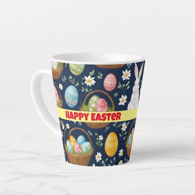 Caneca De Café Latte Coleção Popular de Felzs pascoa Bunny (Ângulo esquerdo)