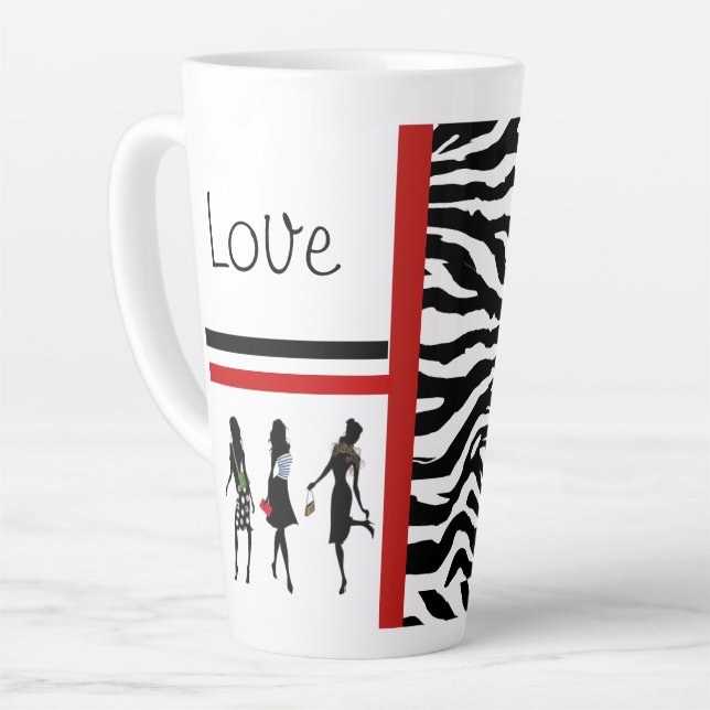 CANECA DE CAFÉ LATTE COLEÇÃO RAINHA DA MODA (Ângulo esquerdo)