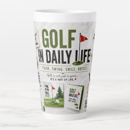 Caneca De Café Latte Coleção Vida Diária de Golfe