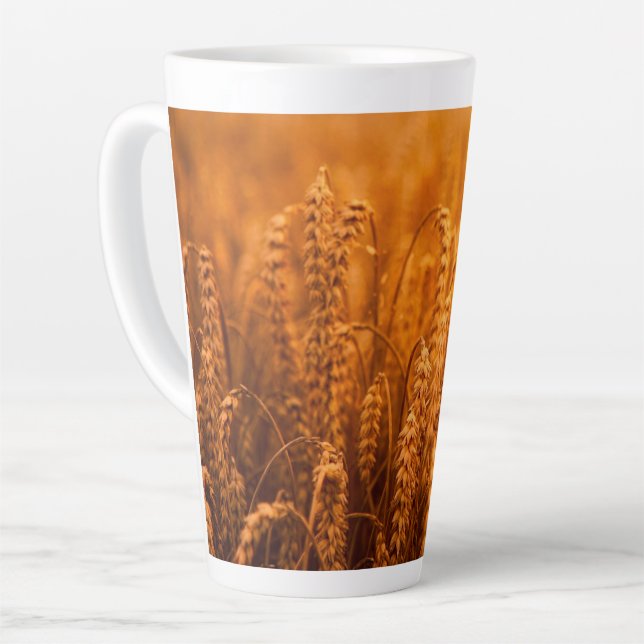 Caneca De Café Latte Colheita de Trigo ouro (Ângulo esquerdo)