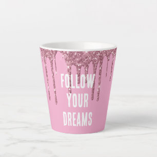 Caneca De Café Latte Colírio Rosa