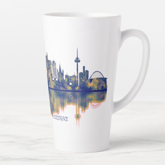 Caneca De Café Latte Cologne Skyline (Direita)
