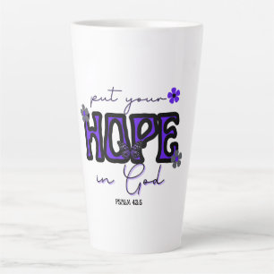 Caneca De Café Latte Coloque sua esperança em Deus, latina
