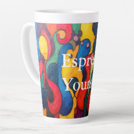 Caneca De Café Latte Colorcubo 2 Cubismo Colorido Latte Mug
