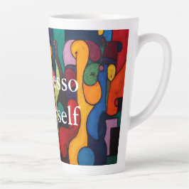 Caneca De Café Latte Colorcubo 2 Cubismo Colorido Latte Mug