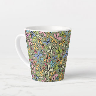 Caneca De Café Latte Colorful Abstract Wildflower Garden