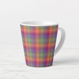 Caneca De Café Latte Colorful Checker Abstract Pattern