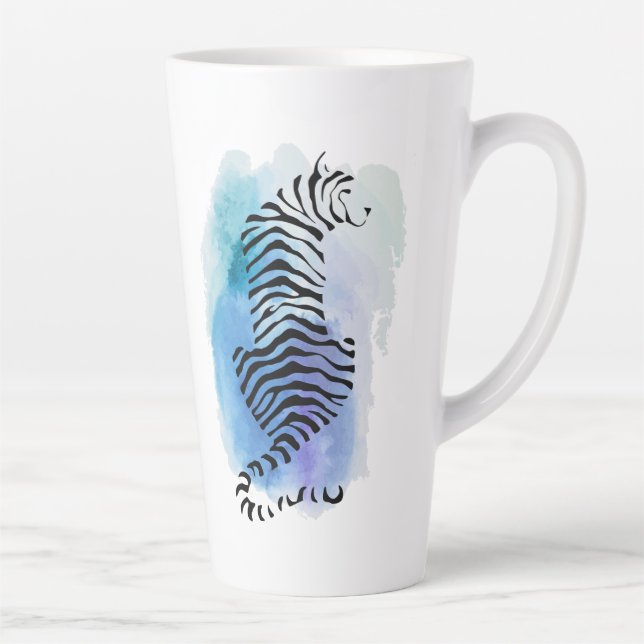 Caneca De Café Latte Colorful Tiger (Direita)