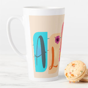 Caneca De Café Latte Colorida havaiana Aloha Latte Mug