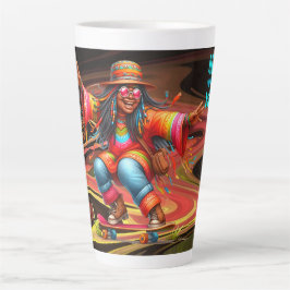 Caneca De Café Latte Colorida-Me Hippie Chic Tudo O Que Precisa De Latt