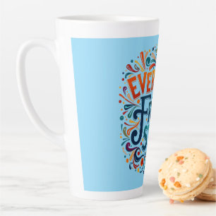 Caneca De Café Latte Colorido "Todo Dia é um Novo Começo" Motivacional