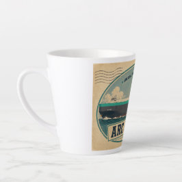 Caneca de Café Latte com Cartão Postal de Honra AR