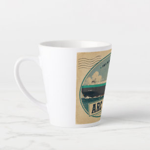 Caneca de Café Latte com Cartão Postal de Honra AR