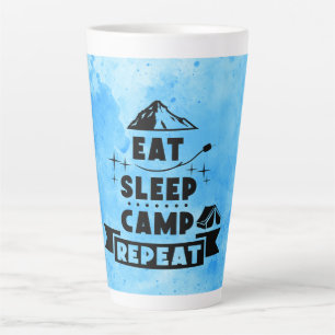 Caneca De Café Latte Coma, Dorme, Acampamento, Repita