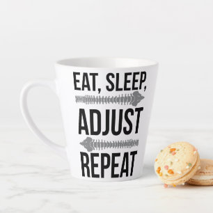 Caneca De Café Latte Coma, Durma, Ajuste, Repita A Vida Do Chiropractor
