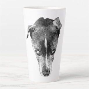 Caneca De Café Latte Combinação Intensa De Imagens Monocromáticas