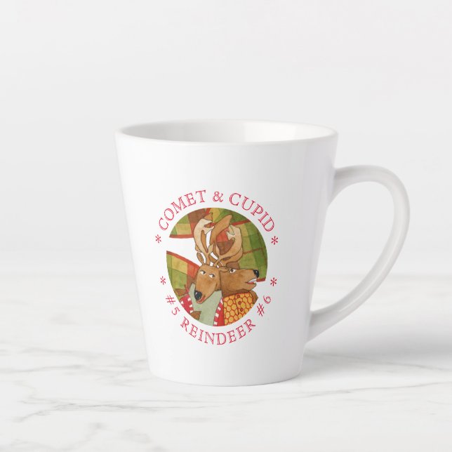 Caneca De Café Latte COMET CUPID REINDEER Latão (Direita)