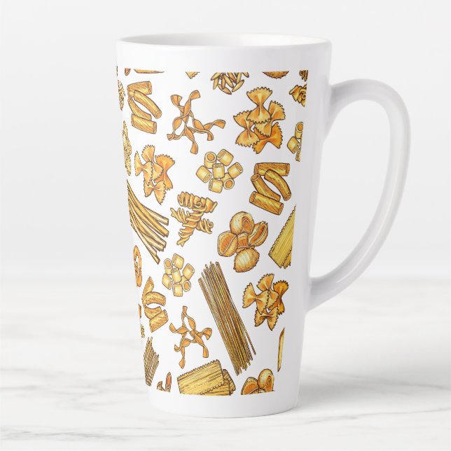 Caneca De Café Latte "Comidas e pratos italianos mais populares" (Direita)