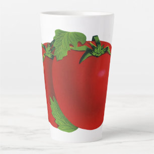Caneca De Café Latte Comidas, Tomate De Herança De Estopa Orgânica, Ver