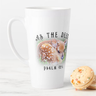 Caneca De Café Latte Como Deer Psalm 42:1 Sweet Baby Fawn Christian
