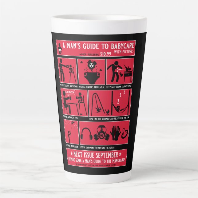 Caneca De Café Latte Como ser um guia de Pai (Frente)